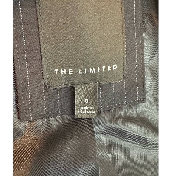 The Limited black pinstriped long sleeves 2 buttoned lined blazer size 0 - Picture 5 of 12